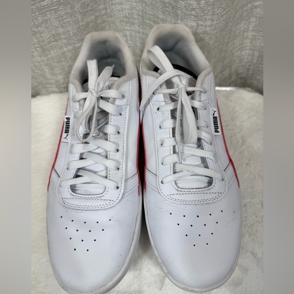 Puma Other - PUMA 381109-03 Men’s White Red Leather Trainers Size 11